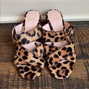 J. Crew Penny Mid Heel Slide Sandals L0301